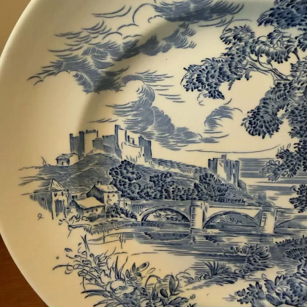 Enoch Wedgwood Tunstall Ltd Countryside Blue and White Dinner Plate
